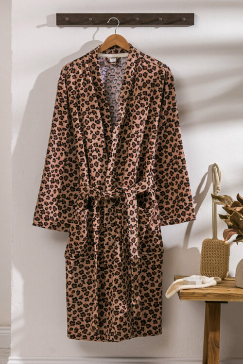 Leopard Print Cotton Women’s Robe