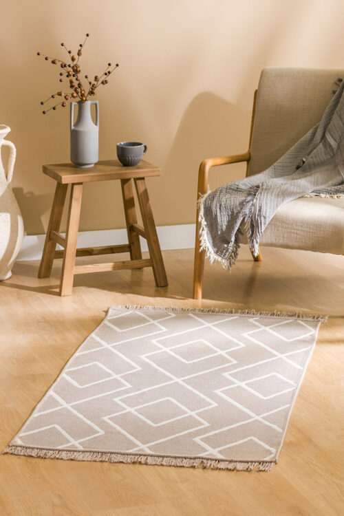 Patterned Double-Sided With Fringes Rug 80×150 cm