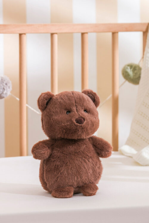 Beaded Baby Pillow with Bear Figure, 24 cm
