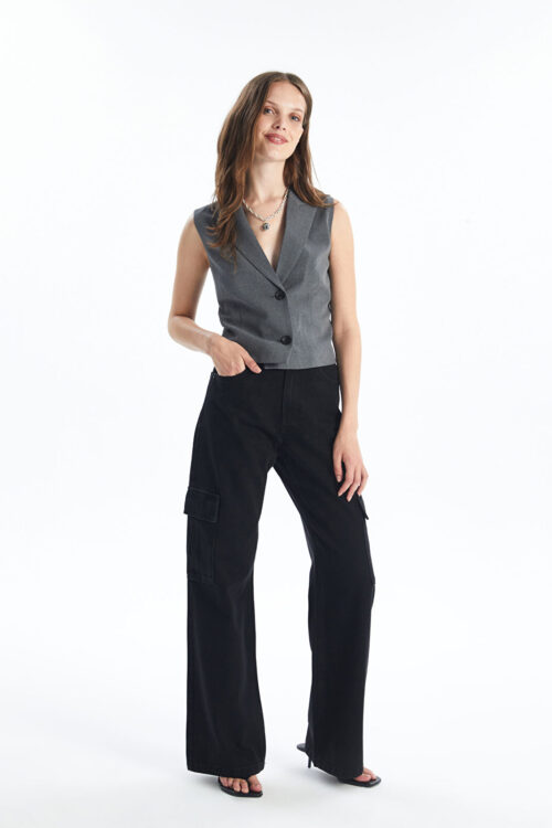 Wideleg Women’s Cargo Jean Pants