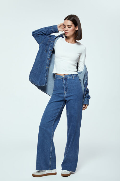Wideleg Woman Jeans Pants