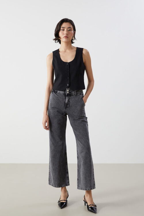 Wideleg Woman Jeans Pants