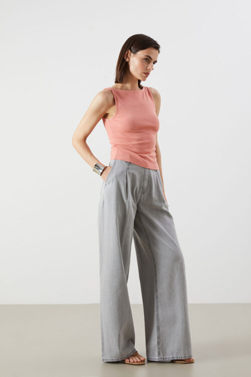 Wideleg Woman Jeans Pants