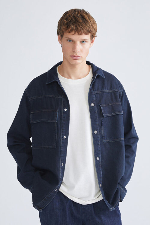Comfortable Long-Sleeved Men’s Jeans Dress Shirt