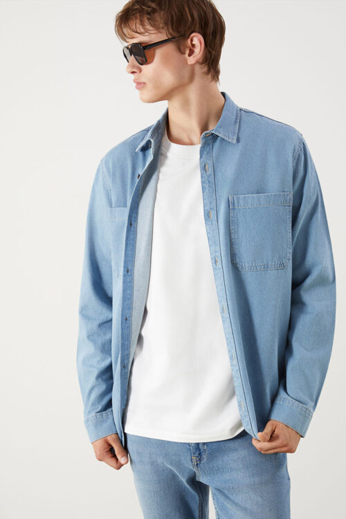 Regular Fit Long Sleeve Men’s Jean Top