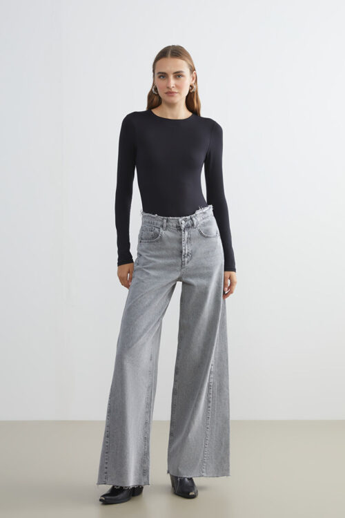 Wideleg Woman Jeans Pants
