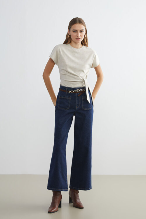 Wideleg Woman Jeans Pants